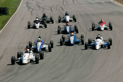 Jesper Egebart var i front ved Formel Ford-klassens forrige løbsweekend på Ring Djursland.
(Foto: Henning Smed)